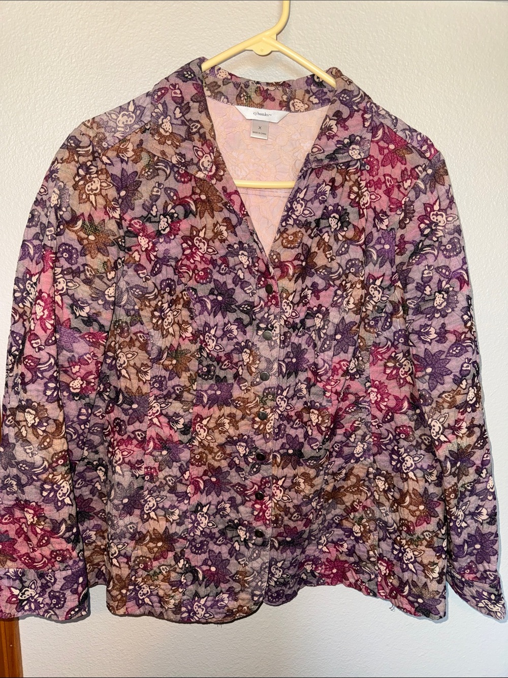 CJ Banks Purple Multi Floral Blazer